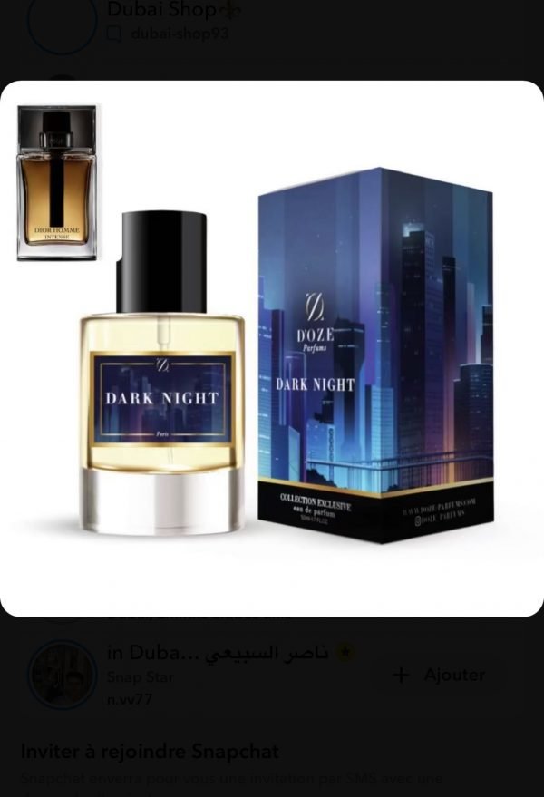 D’oze Dark night ( dupe Dior homme intense )